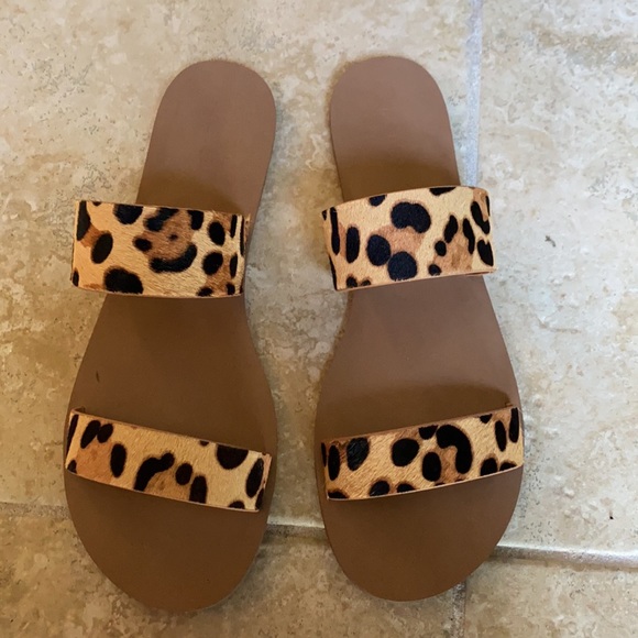 j crew easy summer slide sandals calf hair - Picture 4 of 6